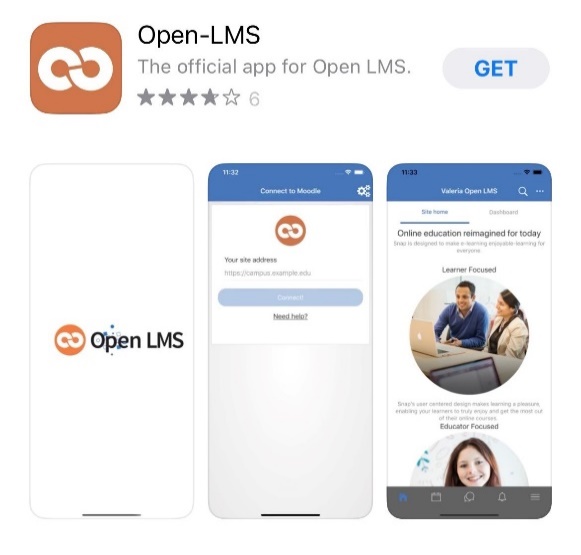 Screenshot of Open-LMS app screen in Google Play Store