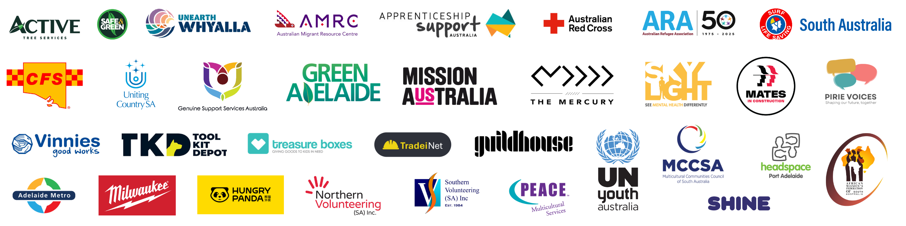 Collage of event partner logos for Campus Alive in semester 1, 2026.