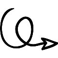 curled arrow pointing right