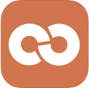 Open-LMS icon - orange with 2 white circles joined in centre