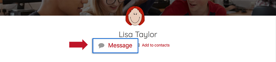 Screen for chosen recipient "Lisa" with Message button highlighted
