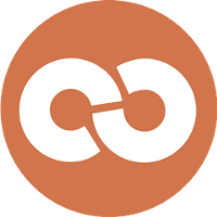 Open-LMS icon - orange with 2 white circles joined in centre