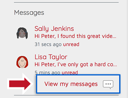 screenshot of messaging window