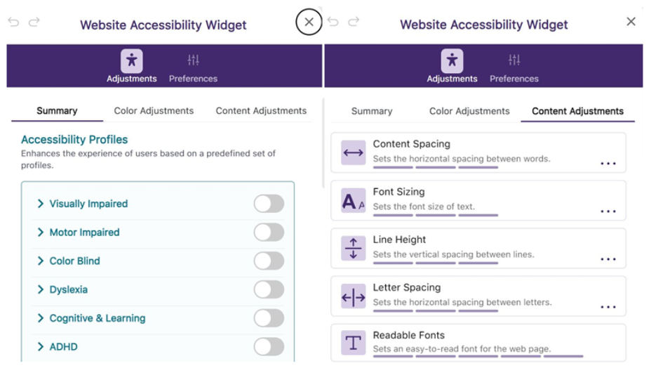 YuJa website accessibility widget