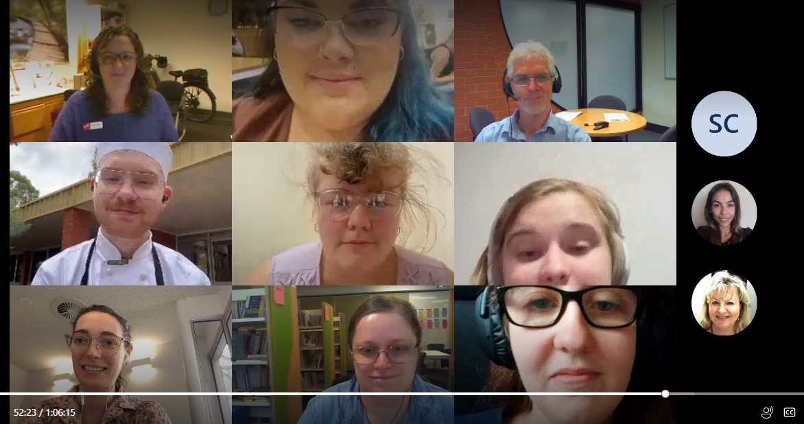 Screenshot of a Student Voice virtual meeting